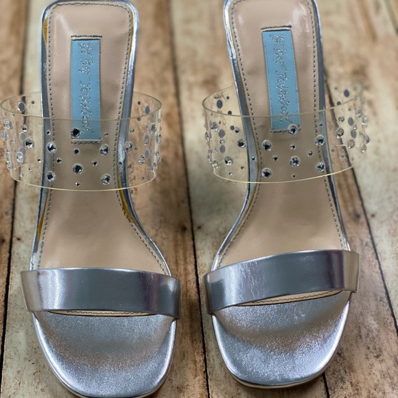 Silver Betsey Johnson Silver Jeweled Heels - Picture 3 of 3